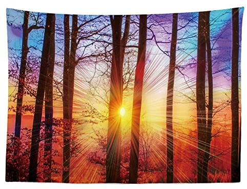 Ulticool - Appeso a Parete Decoración Casa - árboles Puesta de Sol Paisaje - 200 x 150 cm Grande – Murales Alfombra Tapiz Pared - Tapices Decorativo para Habitacion Dormitorio Salon