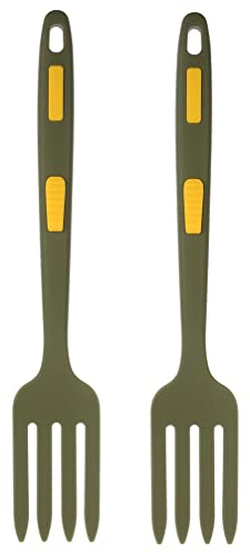 BESTonZON 2 Pièces Fourchette en Silicone Fourchette à Nouilles Frites Nouilles Spaghettis Fourchette à Salade Fourchettes en Silicone pour Cuisiner Gel De Silice Faire Tourner Ménage Pelle