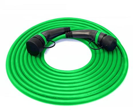 LXSWY elektroauto ladekabel EVSE 22KW 32A 3-Phasen-EV-Aufladespiralkabel Typ 2 bis Typ 2 EV Blaue Spiralkabel for Elektrofahrzeug-Autoladestationen (Color : 22KW 15meters)