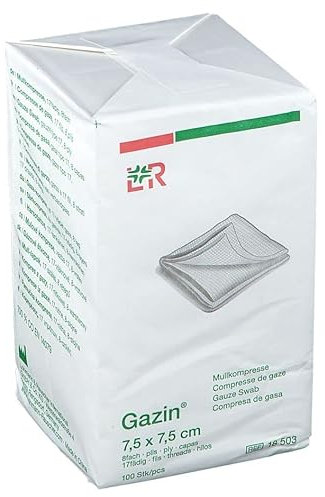 Dentalseven - Compressa Garza, Tessuto Non Tessuto, 4 Strati, 7,5 x 7,5 cm, Confezione da 1000