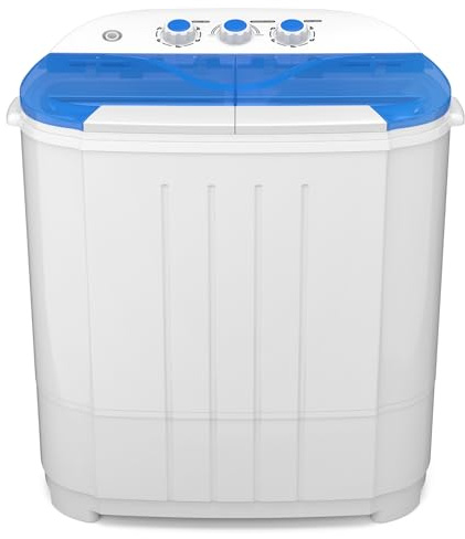 Zynkez Bärbar tvättmaskin, kompakt mini-tvättmaskin, 6,5 kg, i kombination med halvautomatisk tvättmaskin, 2,9 kg och 2,5 kg, roterande för hem, sovrum, husbilar
