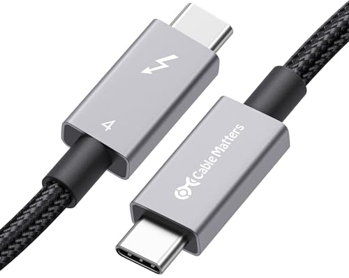 Cable Matters [Intel-zertif] Geflochtenes 40 Gbit/s Thunderbolt 4 Kabel 1m Schwarz, 240 W Ladeleistung und 8K Video - Vollständig kompatibel mit Thunderbolt 3, USB 4 für Apple MacBook Pro, iMac