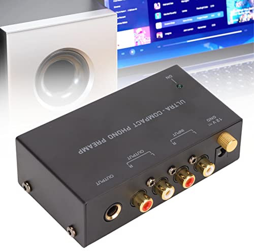 PP400 Preamplificador de Tocadiscos Estéreo Entrada Salida Amplificador de Tocadiscos con Control de Perilla Independiente Etapa de Amplificador de Fono de 100-240 V