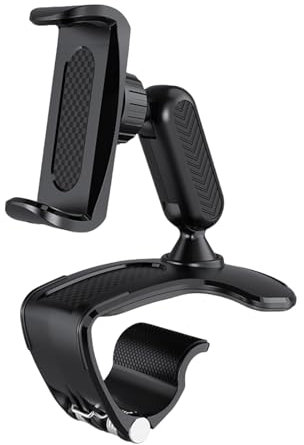 Supporto Telefono Universale per Auto, Porta Cellulare Cruscotto con Rotazione 360° e Morsetto Regolabile, Alloggiamenti per Cellulari, Sostegno per Smartphone 4-7 Pollici e GPS