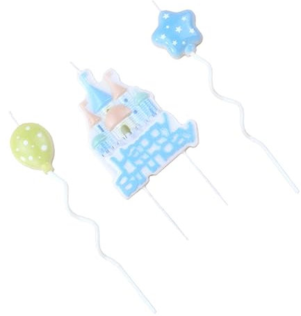 HAWILLOSCH 3pcs Castle Shaped Birthday Cake Candles Charming Paraffin Wax Decorations for Birthday Parties and Unique Design for Creative Cake Topper