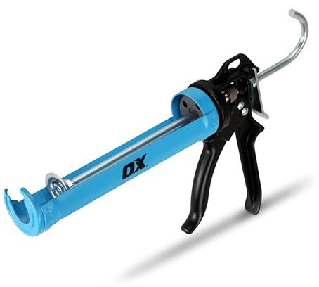 OX Heavy Duty Caulking Gun - 10 oz Caulk Gun Manual with 24:1 Thrust Ratio - For Adhesive & Sealants with Seal Puncture Rod Pistola De Cokin OX-T046201