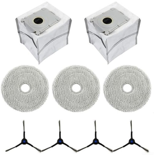 Juego de trapo, bolsas de polvo y cepillo lateral compatible con DEEBOOT para MINI para una limpieza eficiente