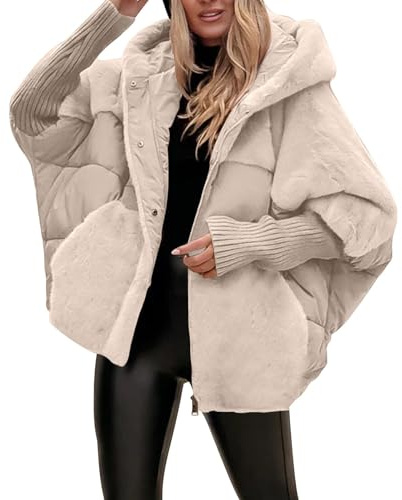 Cocila Women's Long Sleeved Patchwork Winter Casual Coat Manteau Matelassé Beige Xxxl Veste Legere Femmes Veste Femmes Blanche Coton Doudoune 3/4 Hiver Automne CintréE Bombers Fleuri Puffer