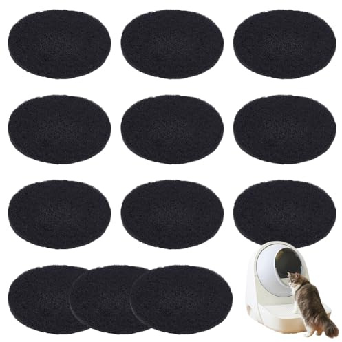 OLYCRAFT 12Pcs Cat Litter Box Replacement Filters Compatible with Dome Replacement Activated Charcoal Filters Cat Litter Box Activated Carbon Charcoal Filters for Keeping Fresh