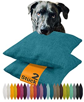 npluseins 2er Pack Kissenhüllen mit Struktur-Muster - Polsteroptik 617.767, 1 Pack (2 Stück) - Kissenhüllen 50 x 50 cm, Petrol