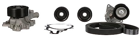 GATES KP26PK2260-1 Bomba de agua + kit de correa poli V con bomba de agua con canales negro