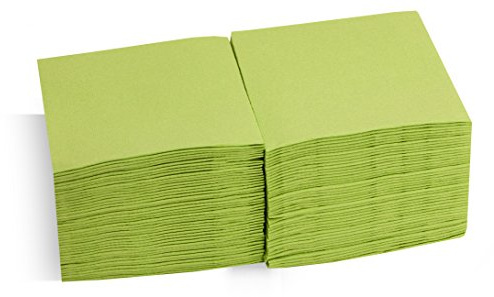 MORIGAMI SER22107612 Coktail Serviette 20x20, 2-lagig, 1/4-Falz, 100 Servietten, Kiwi-Spitze