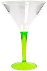ADISERVE Verre à Cocktail Transparent Pied Couleur Vert Anis 7cl par 6