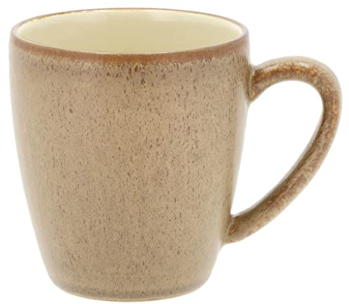 BITZ Becher mit Henkel, Kaffeebecher aus Steinzeug, 19 cl, Wood/Sand