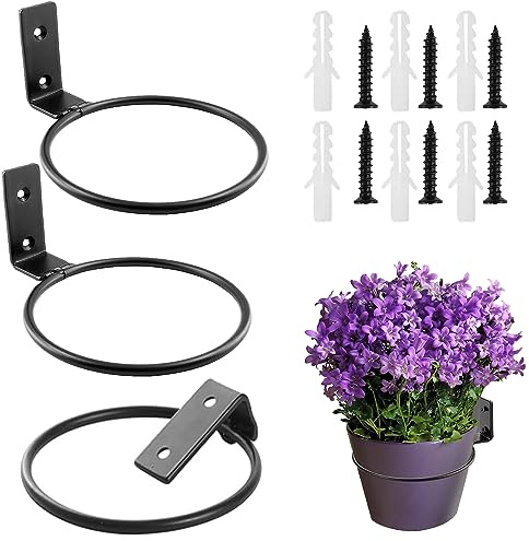 Ompinda Portavasi da parete, 15,2 cm, pieghevole, in metallo resistente, montaggio a parete, supporto per vasi di fiori per casa o giardino (confezione da 3) (15,2 cm)