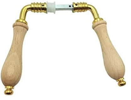 Dubois Industries Béquille Double Poire, 2 Portées, Fixation Goupille, 6mm x 80mm, Bois Noyer