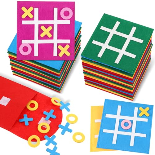 Aoriher 20 Stück Tic Tac Toe Spiele für Kinder Filz Mini Brettspiel Spielzeug Mitgebsel Tic Tac Toe Strategie Brettspiel für Kindergeburtstag Party Geschenk Reisespiele für Erwachsene Jungen Mädchen