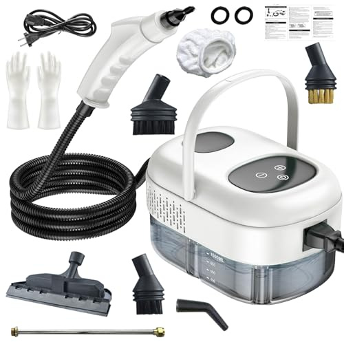 Agrdeed Pulitore a vapore portatile, 2500 W, portatile, per la pulizia a vapore, ad alta temperatura, pressurizzata, con testa a spazzola, per la casa, la cucina, il divano