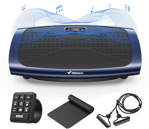 MERACH Vibration Plate Exercise Machine, 3D & 4D Vibration Plate for Lymphatic Drainage Weight Loss with 2 Tension Ropes, Whole Body Vibration Platform for Women Men, Exercise Equipment for Home