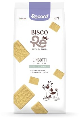 Record - BiscoRe - Galletas para Perros con Leche y Miel, tamaño Grande de 2,5 kg. Snacks crujientes y Naturales, horneados al Horno, sin conservantes ni Aceite de Palma, Ligeras, digeribles y