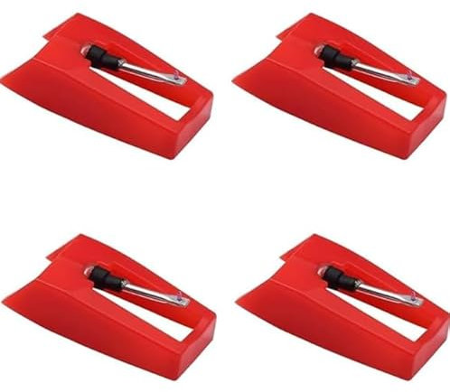 EuAcesry Pointe de Lecture Diamant Platine Vinyle, 4 Pcs Aiguilles de Tourne-Disque de Remplacement, Saphir Cellule Platine Vinyle Aiguilles pour Tourne Disque en Vinyle, Phonographe