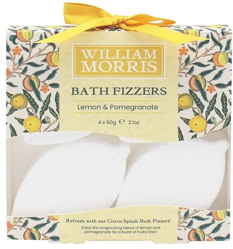 The Leonardo Collection William Morris Fruits Bath Fizzers for Women & Men| Cruelty-Free Bath Bombs with Soothing Fragrance | Moisturising Vegan Ingredients Bubble Bath for Teenagers & Adults