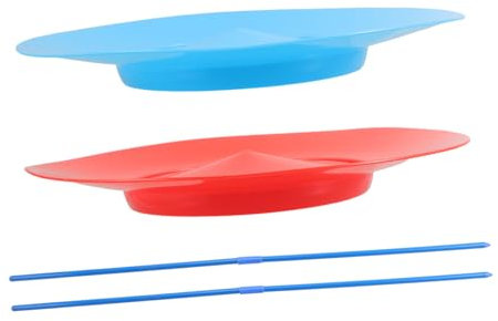 BESPORTBLE 2pièces Assiettes de Jonglage Tournantes avec Baguettes pour Garçon Fille et Adultes Kit de Jonglerie pour Fêtes et Animations de Rue