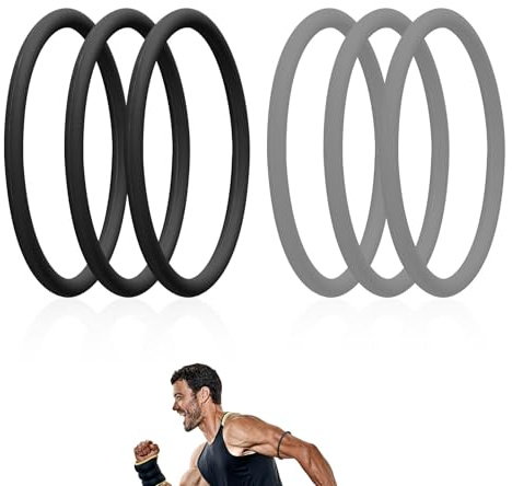 Lyreh 6 pz Cinghia di Supporto per Tendine Rotuleo, in Silicone Fascia Rotulea Stabilizzatore Tutore Ginocchio Rotuleo per Uomo e Donna Corsa Basket Sport Calcio Escursionismo (Nero, Grigio)