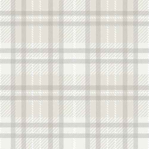 VaryPaper Papel Pintado Imitación Tartán Gris Claro Moderno 44.5cmx200cm Papel Pintado Cuadros Dormitorio Salon Comedor Vinilo Adhesivo Muebles Armario Estanteria Forro para Estantes Cajón