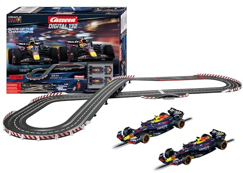 Carrera 30048 Digital 132 Race of The Champions Slot Car Race Track Set, 1:32 Scale, 23.95-Feet Long, Featuring M.Verstappen and S.Perez Cars, Includes Wireless Controllers