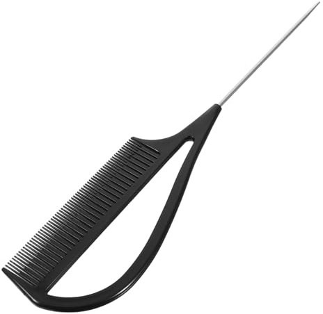 VILLCASE Pettine a Coda in Acciaio e Plastica per Separare Chioma Strumento Professionale Leggero per Mèches Cotonatura e Styling Adatto a Salone e Uso Domestico