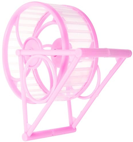 Toyvian Rueda Silenciosa para Hámster y Jerbo Grande Soporte Juguete de Ejercicio para Pequeñas Mascotas como Chinchillas y Erizos Color Rosa Adecuado para Jaulas y Aumento de