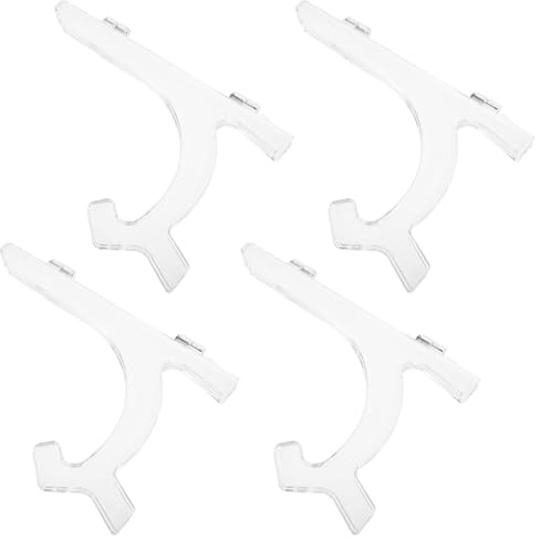 Toyvian Supporto per Piatti Regolabile Trasparente in Plastica 4 Pezzi Struttura Compatta per Esposizione in Spazi Abitativi e Feste