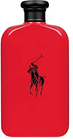 Ralph Lauren Polo Red Eau de Toilette, Aroma Fresco Amaderado y Especiado, Intensidad Media, Duración Prolongada, Perfume de Lujo para Hombres, 200 ml.