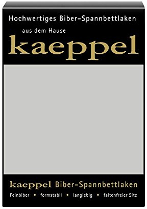 Kaeppel Biber Bettlaken Betttuch 180-200x200 cm Spannbettlaken 14 Farben Uni Öko, Farbe:Silber
