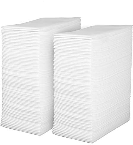 Linen Feel Disposable Guest Towels - Cloth Like White Paper Hand Napkins 200 Pack - Highly Absorbent, Soft Fancy Guest Hand Towels for Bathroom, Parties, Dinner, Cocktails, Kitchen, Weddings & Events