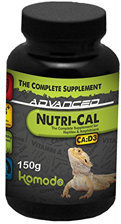 Komodo Nutri-Cal Multivitamin Supplement Prevents Metabolic Bone 150g | Multivitamin supplement for reptiles & amphibians – apply to food each meal, sticks to live insects & plants