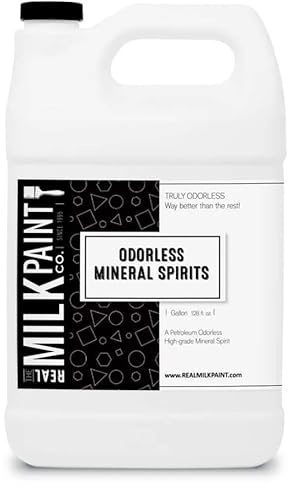 Real Milk Paint Odorless Mineral Spirits, Painting Remover Cleaner, Oil and Wood Varnish Thinner, Degreaser Industrial Strength, Petroleum Based, 1 Gallon
