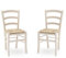 sillas Venezia en madera maciza de color con asiento de paja SET 2 (Blanco)