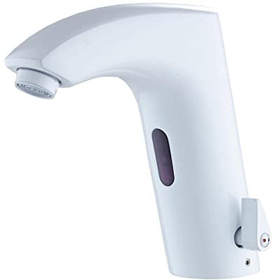 Automatischer Sensor Wasserhahn Infrarot Wärme und Kälte regelbar Infrarot Sensor Wasserhahn wasserhahn bad waschbecken armaturen Batteriebetrieben-weiß