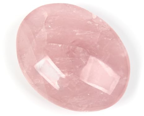 Piedra de palma grande de cuarzo rosa - 1 pieza de piedra energética de bolsillo de cuarzo rosa, piedra lisa de sanación, piedra antiestrés