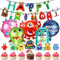 Monster Party 20 Stück Kindergeburtstags Deko, Ballons, Banner, Kuchendeckel, Kindern