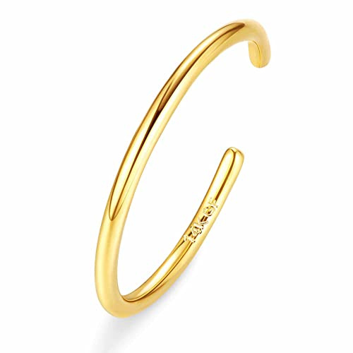 HAIAISO 14K Gold Plated Toe Rings Adjustable Toe Ring for Women Thin Toe Rings Open Band Toe Ring Summer Beach Foot Jewelry Set 1MM