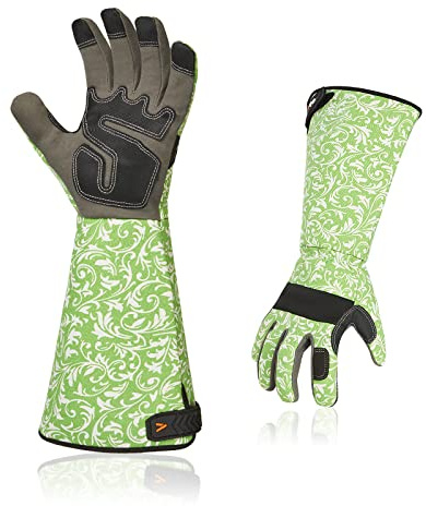 Vgo... Guanti da Giardinaggio Antispine Lunghi, Guanti da Lavoro per Giardino Orto Potatura con Touchscreen
