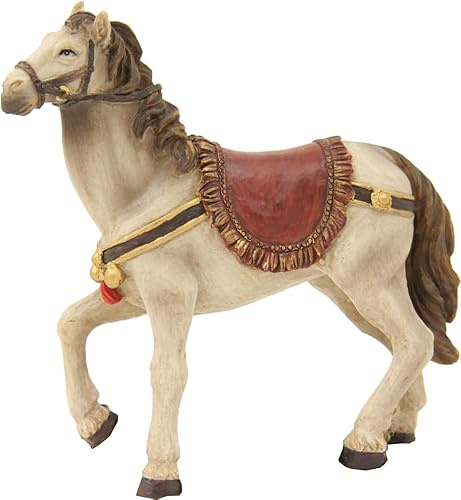 FADEDA Caballo/Altura: 12 cm/Pintadas a mano/Figuras de Belén fieles - Decoración de mesa de Navidad Cuna Accesorios