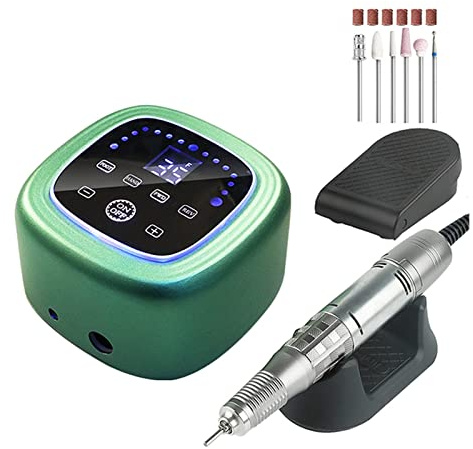 KOHARA Taladro de uñas Torno de uñas 75W 35000 RPM Taladro de uñas eléctrico Potente máquina de manicura Fresadora de uñas de Alta Velocidad Lijadora de uñas Suministros de uñas
