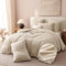 Nyescasa Warme Winter Bettwäsche 200x220 Beige Flauschig Teddy Wendebettwäsche Plüsch Sherpa Flanell Deckenbezug Fleece Cashmere Touch Bettbezug mit Reißverschluss und 2 Kissenbezug 80x80cm