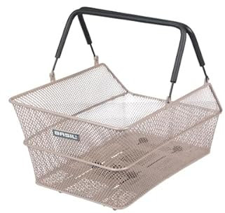 Basil Cento MIK Fahrradkorb – abschließbares MIK-System inkl. - Wetterfest - Robust - 21 Liter Volumen, ideal für den Gepäckträger und tägliche Nutzung - Metallfarbig