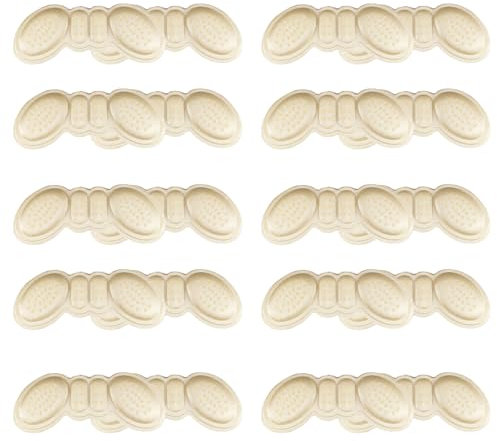 Jimkply - 5 paia di cerotti per tallone, color pelle, protezione per tallone per scarpe, comfort dei piedi, punti di pressione, cerotti protettivi per corsa, viaggi, tutti i giorni