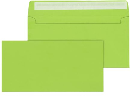 ÖKI Normkuvert C5/6, grün, 25 Stück, ohne Fenster, 110 x 220 mm, Haftklebestreifen, 80g/m², aus nachwachsenden Rohstoffen, umweltfreundliche Briefumschläge